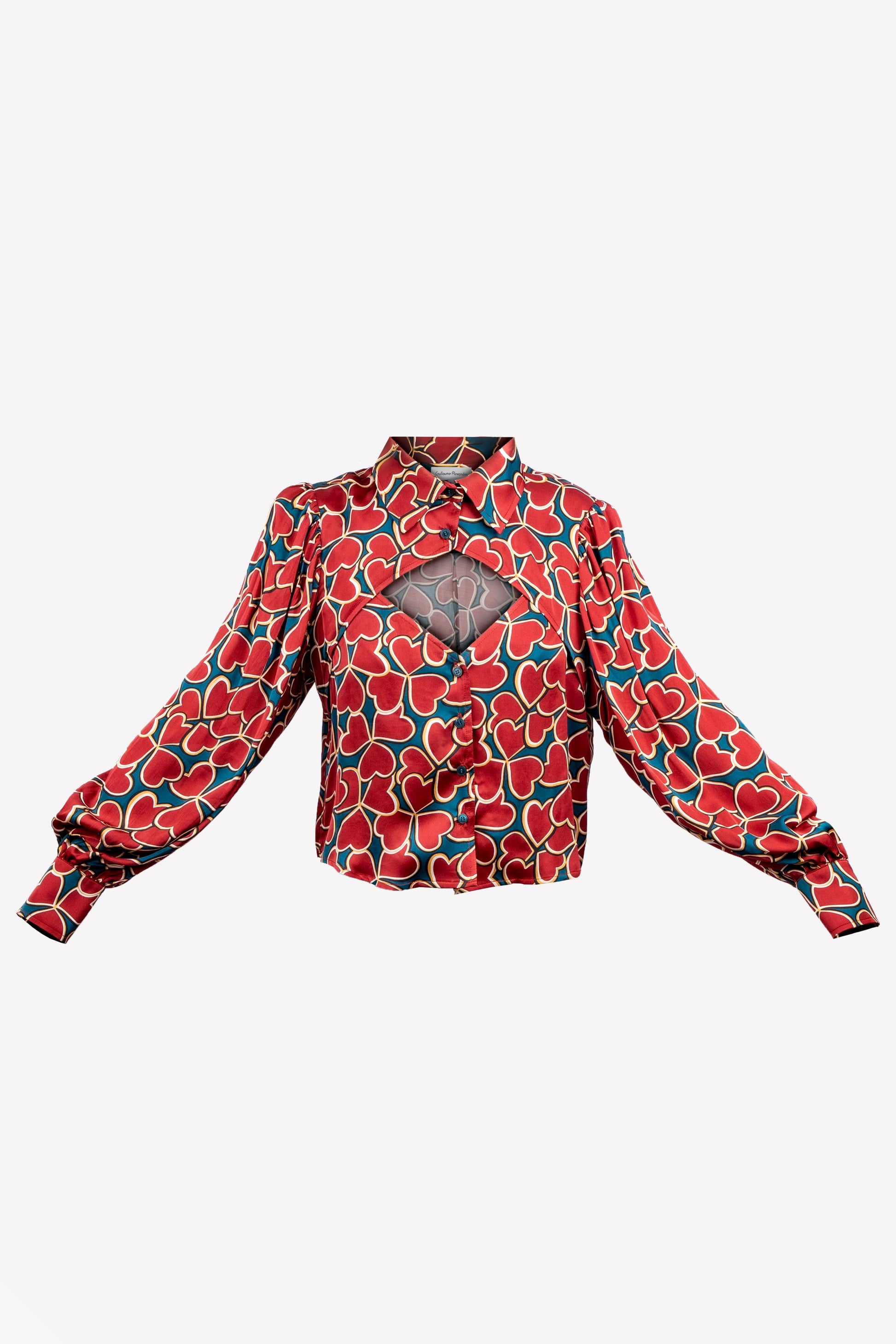 chemise florale décolleté losange mannequin invisible