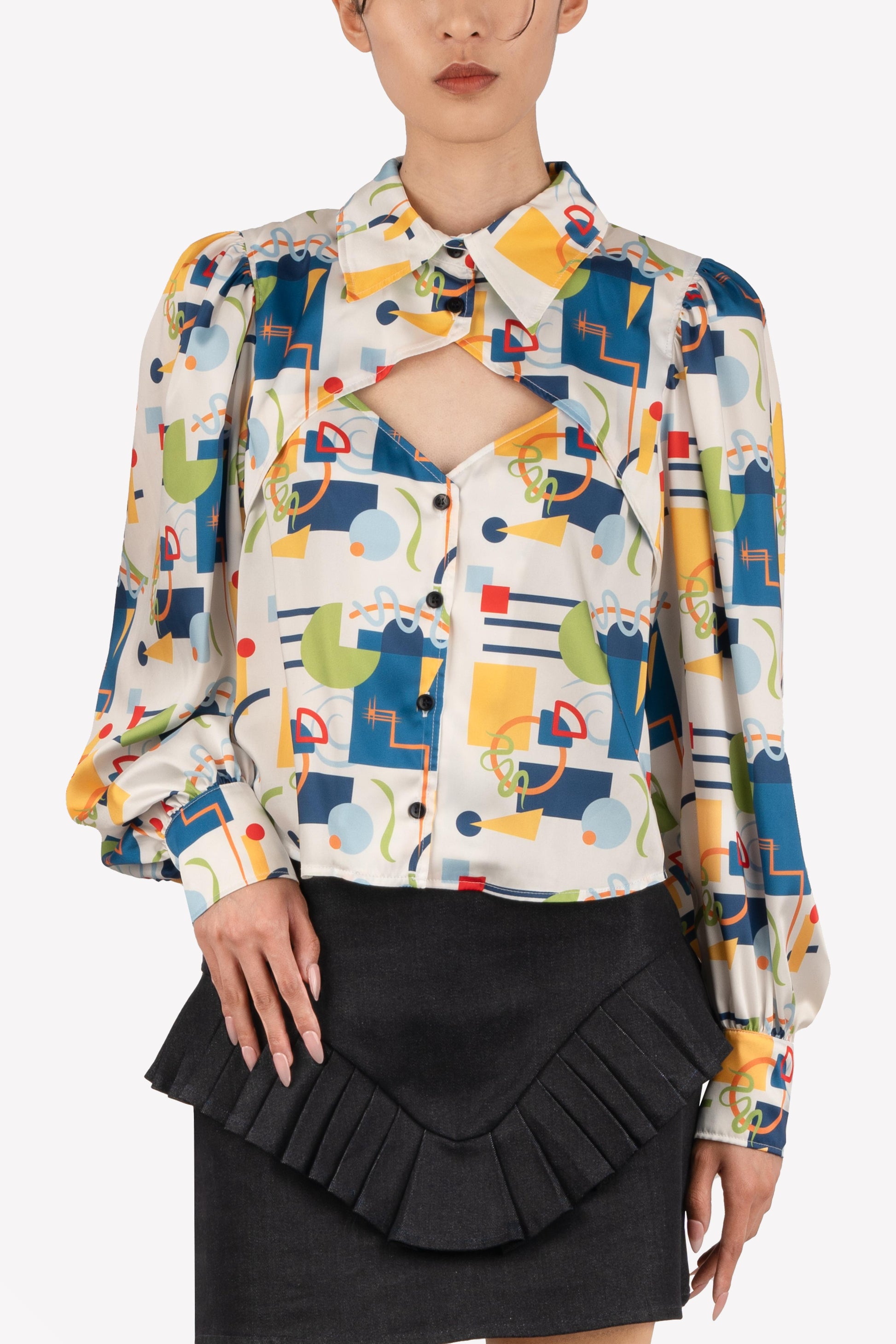 chemise kandinsky manches bouffantes zoom devant
