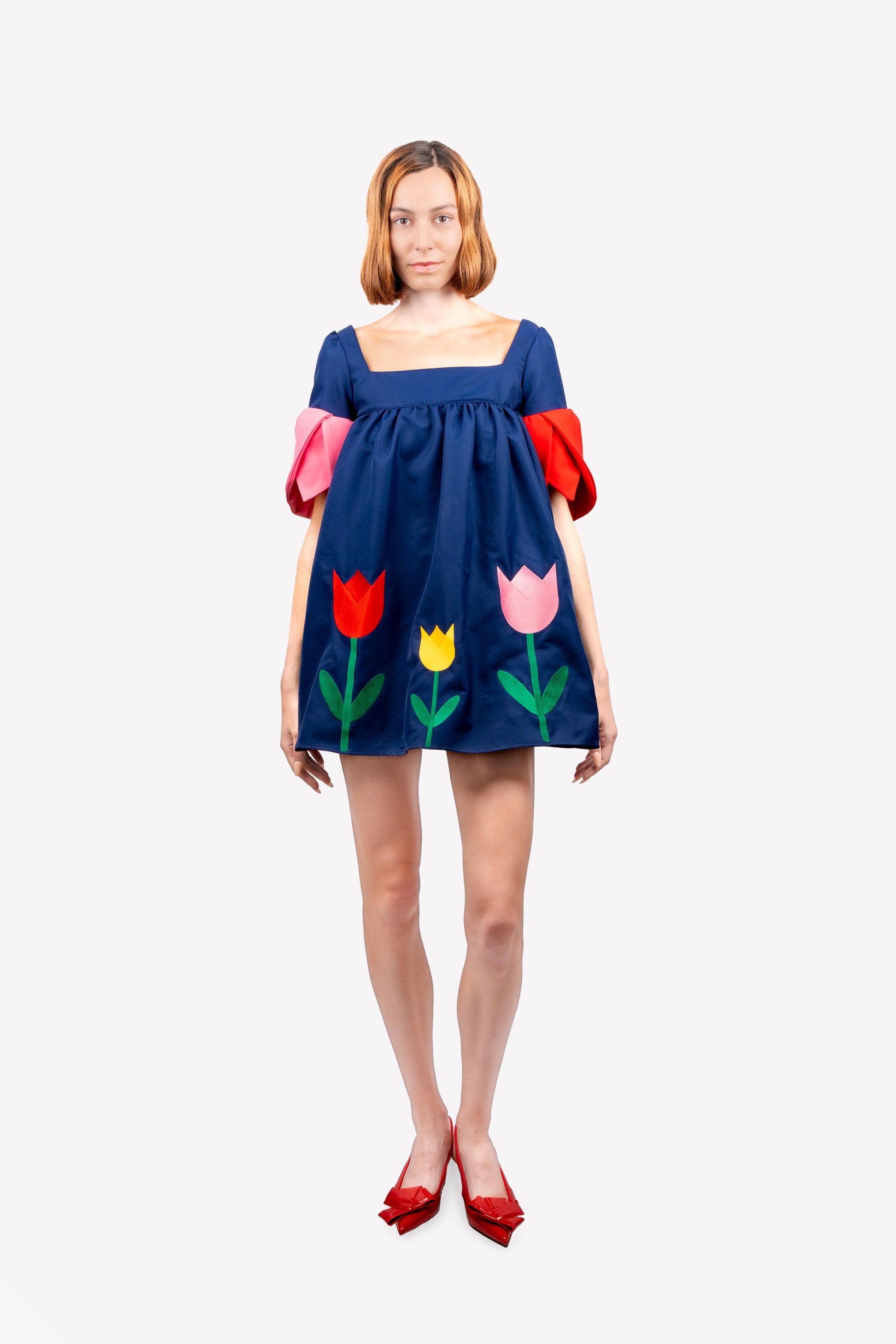 robe ballon courte manches tulipes devant