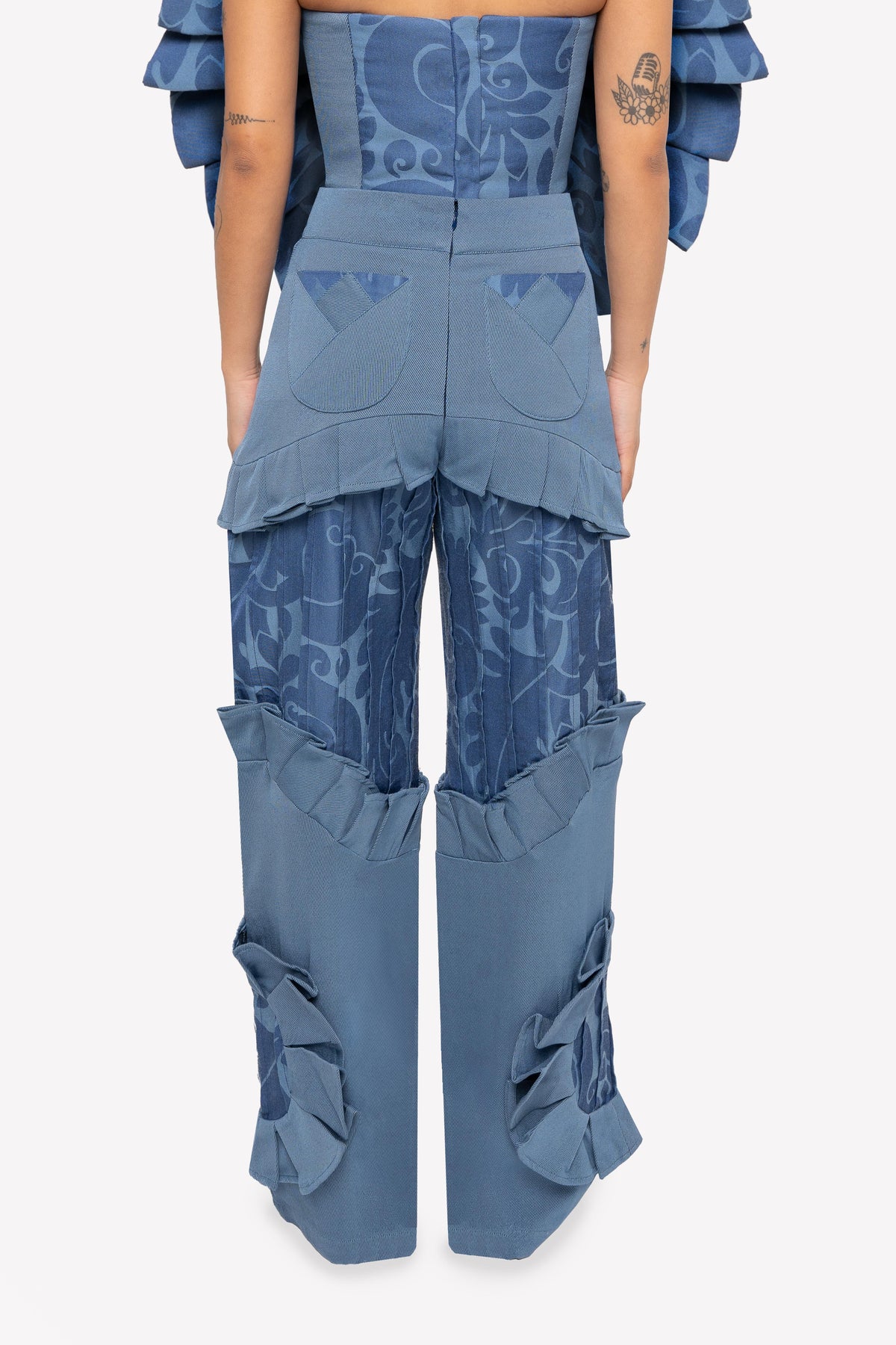 Pantalon patchwork taille haute Gracie – détail dos