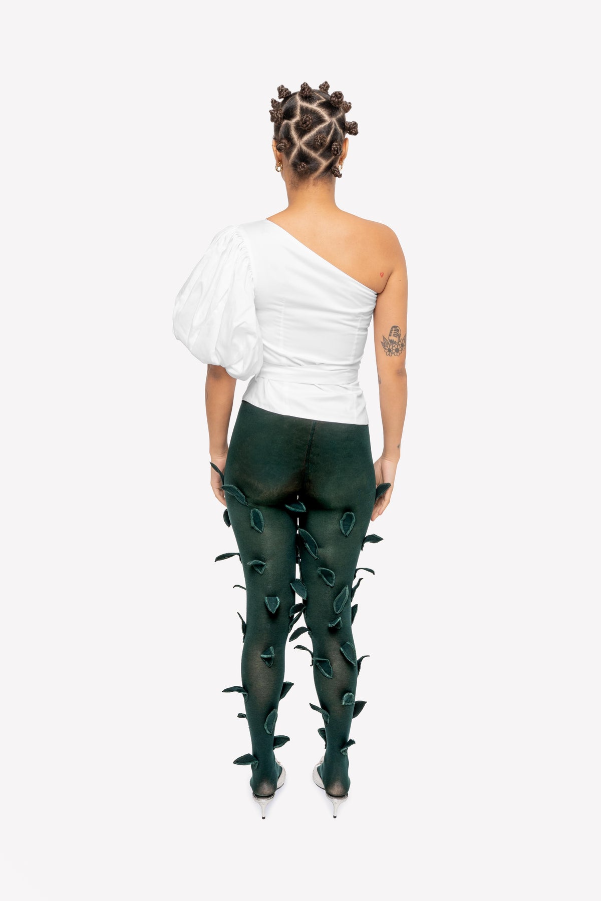Collants Maya à feuilles de tulipe – portée, vue de dos