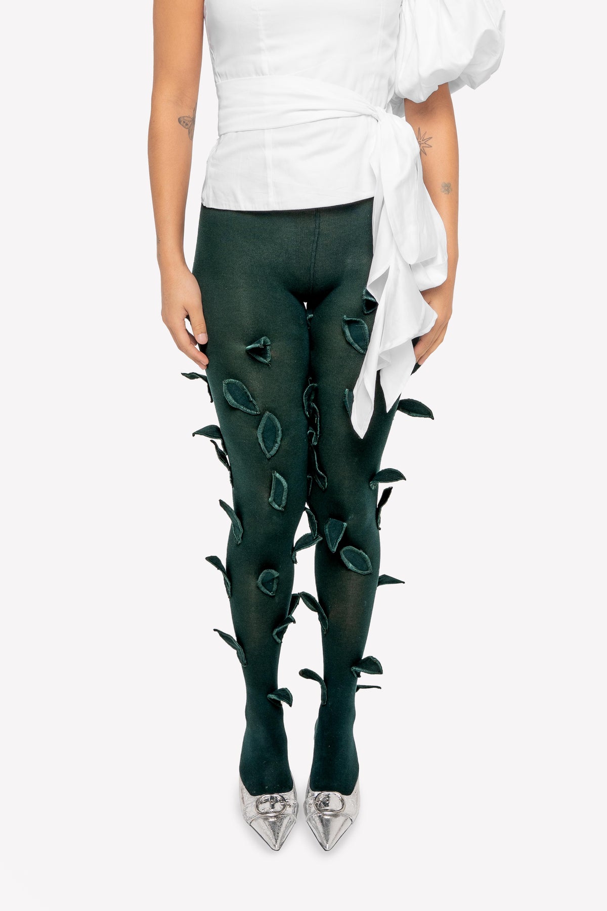 Collants Maya à feuilles de tulipe – détail devant