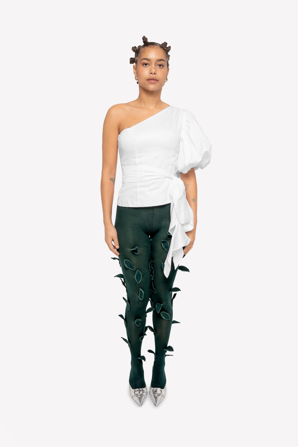 Collants Maya à feuilles de tulipe – portée, vue de face