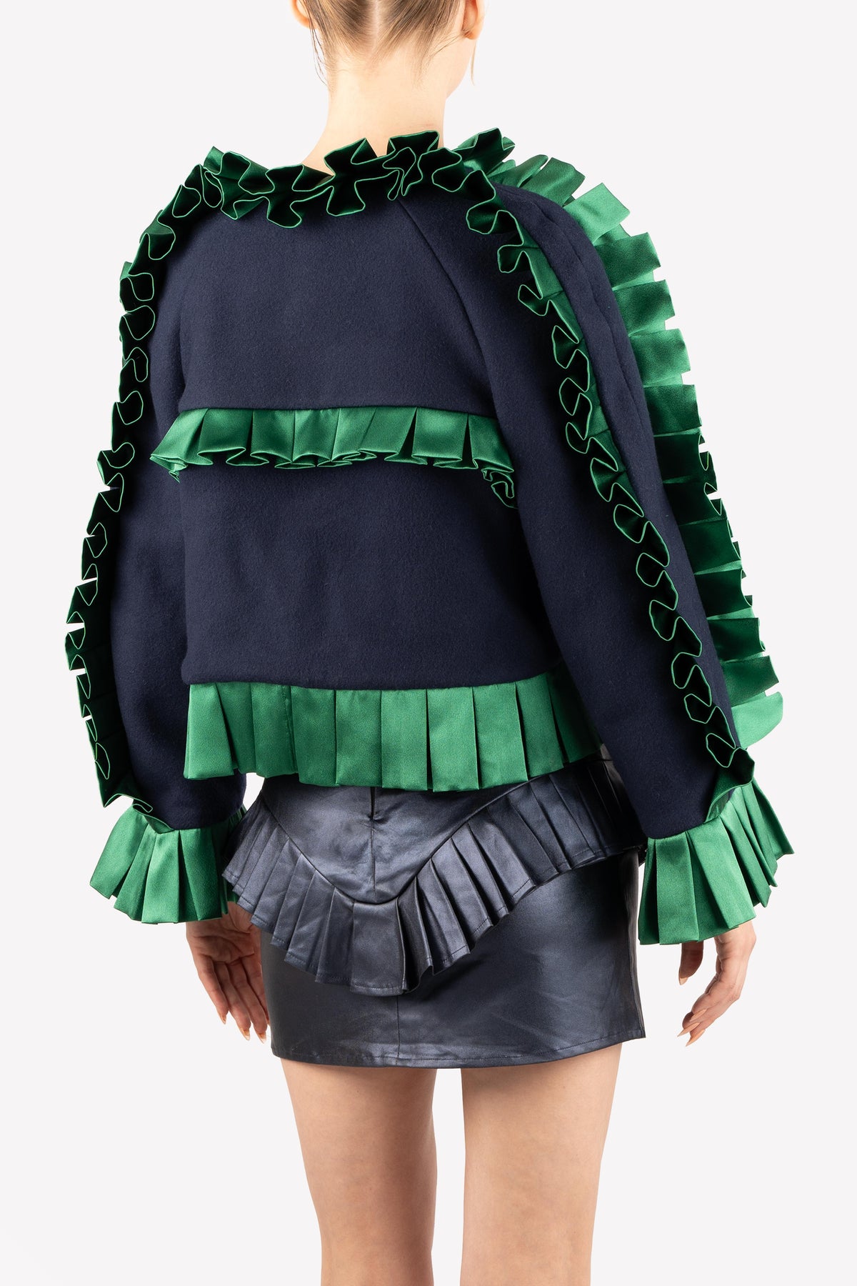 Elsa pleated bomber jacket – close-up, back