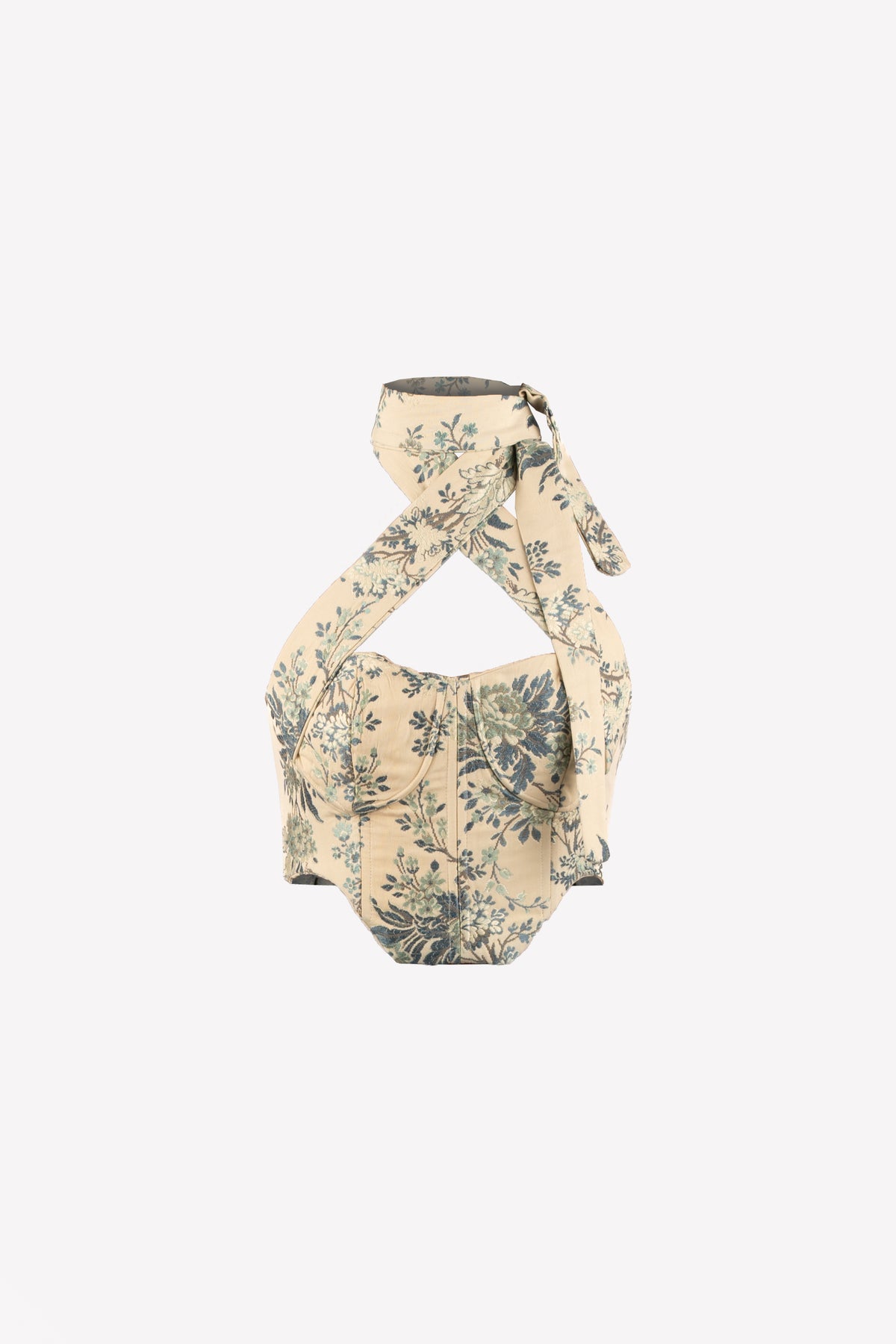 Grace upcycled curtain corset – product view