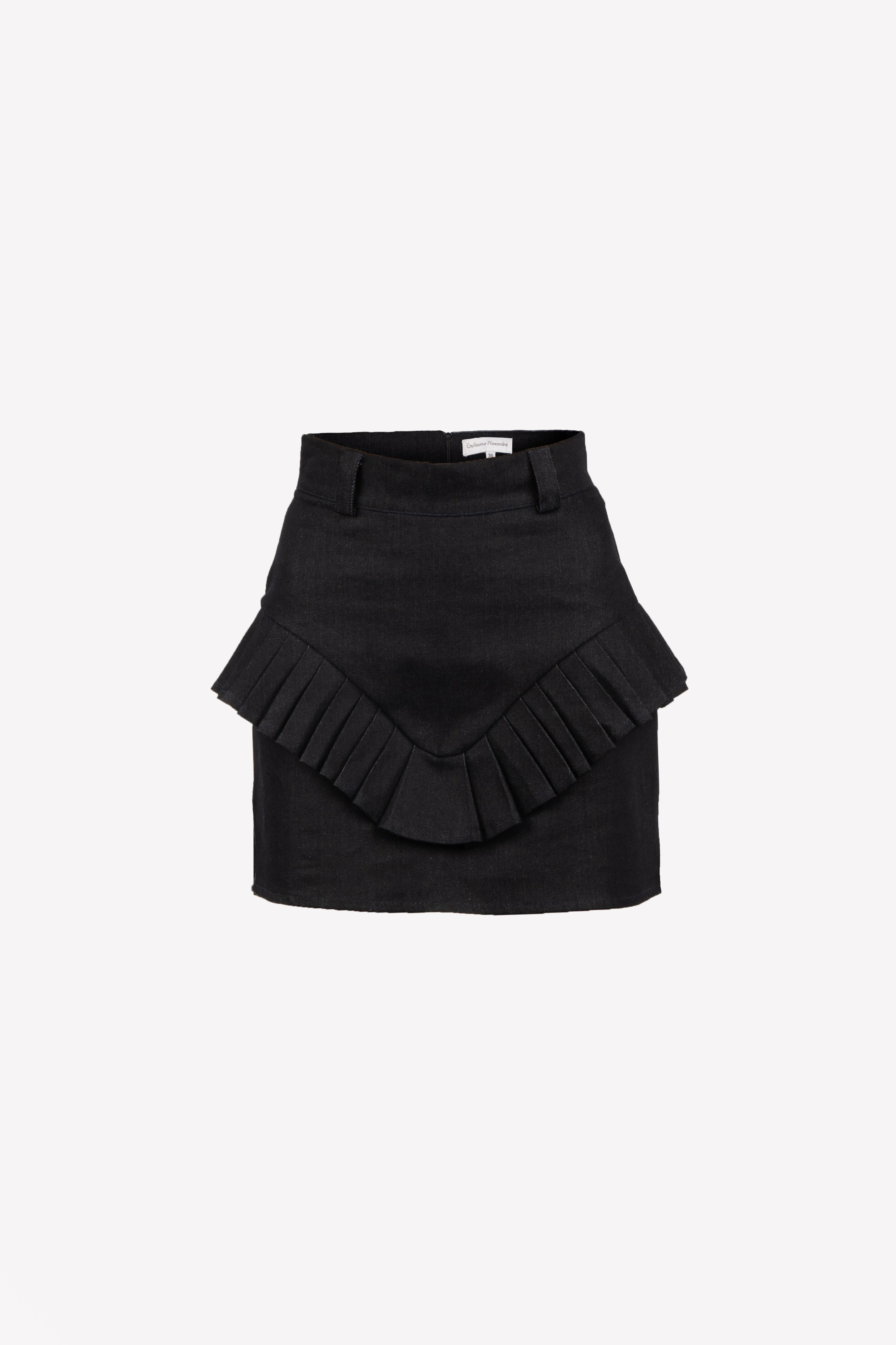 Jupe taille haute plissé culotte 