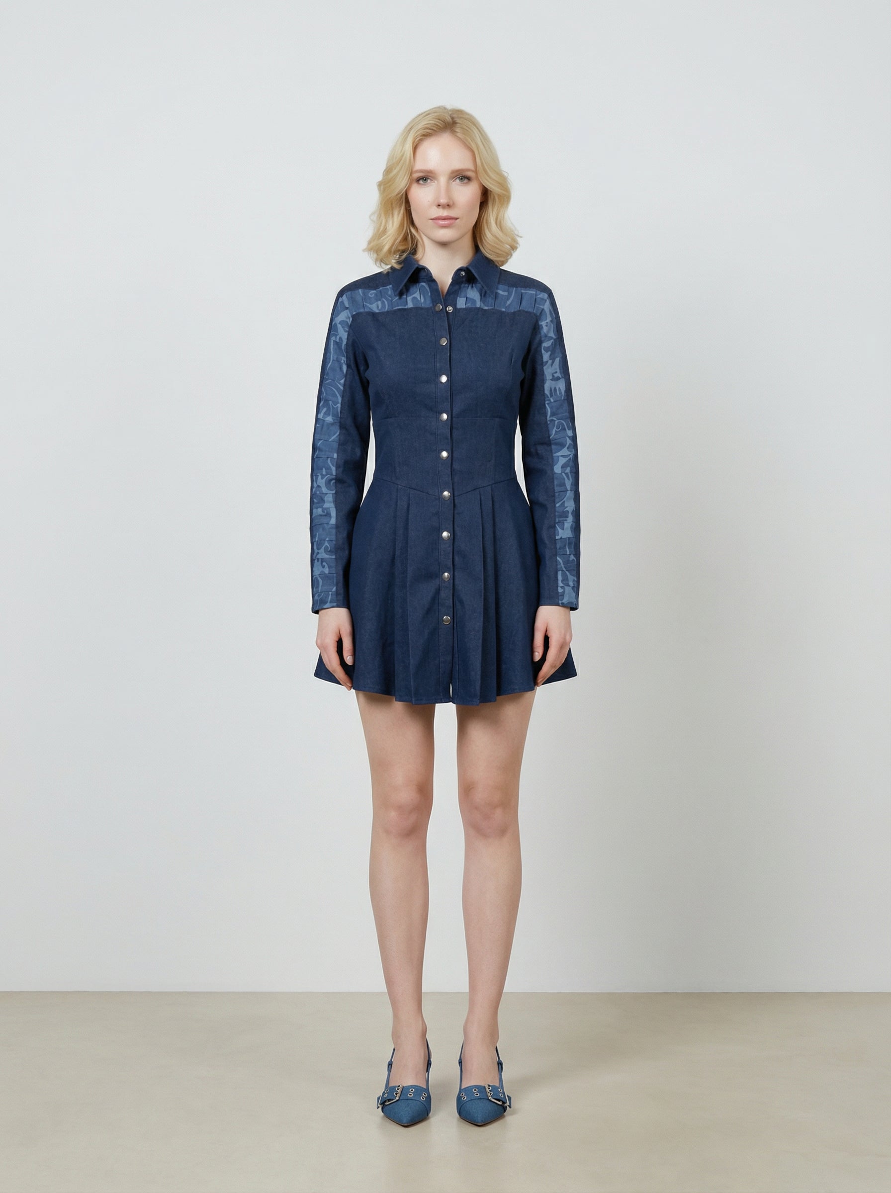 Denim shirt dress front
