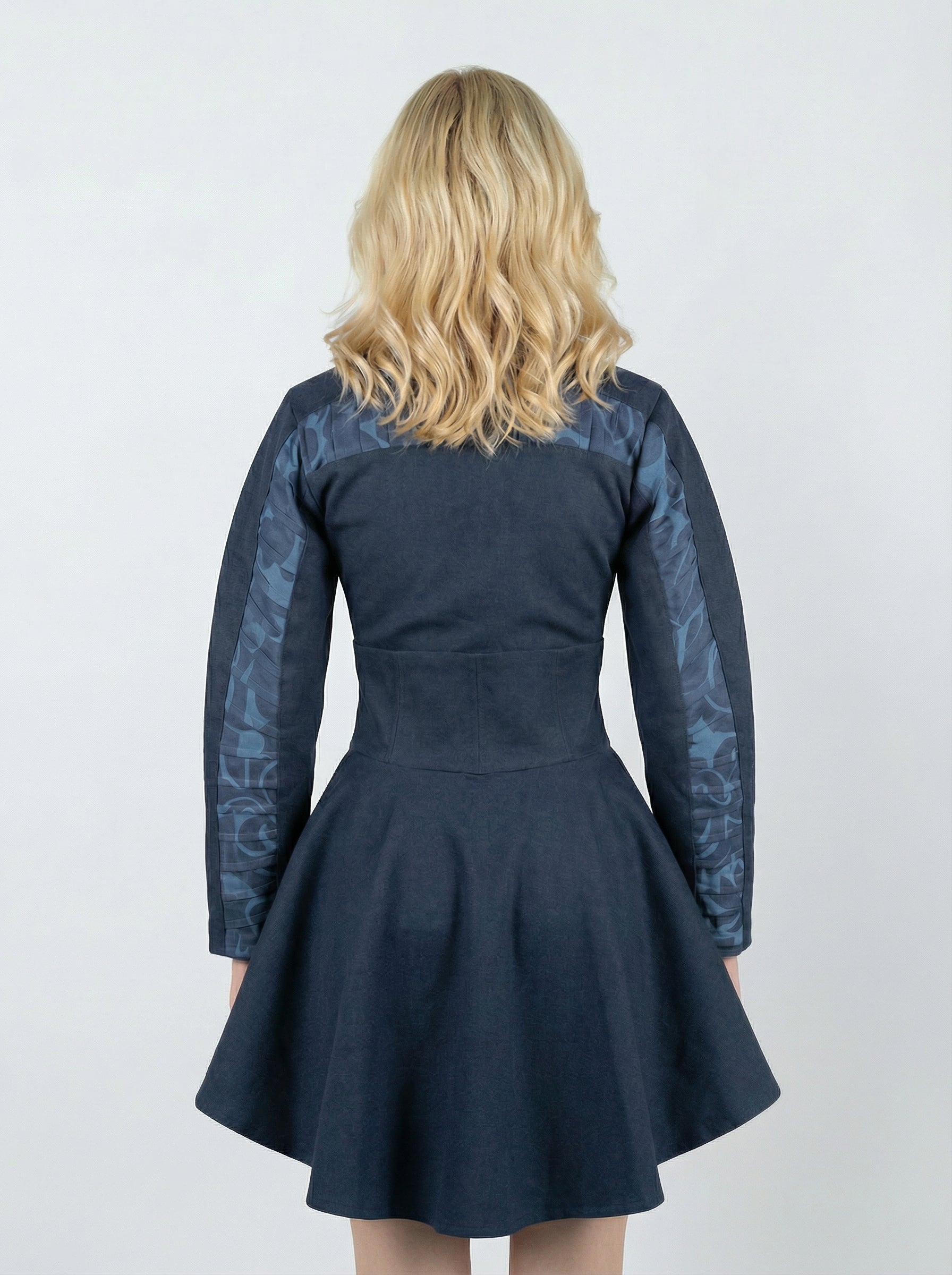 Upcycled denim shirt dress zoom back