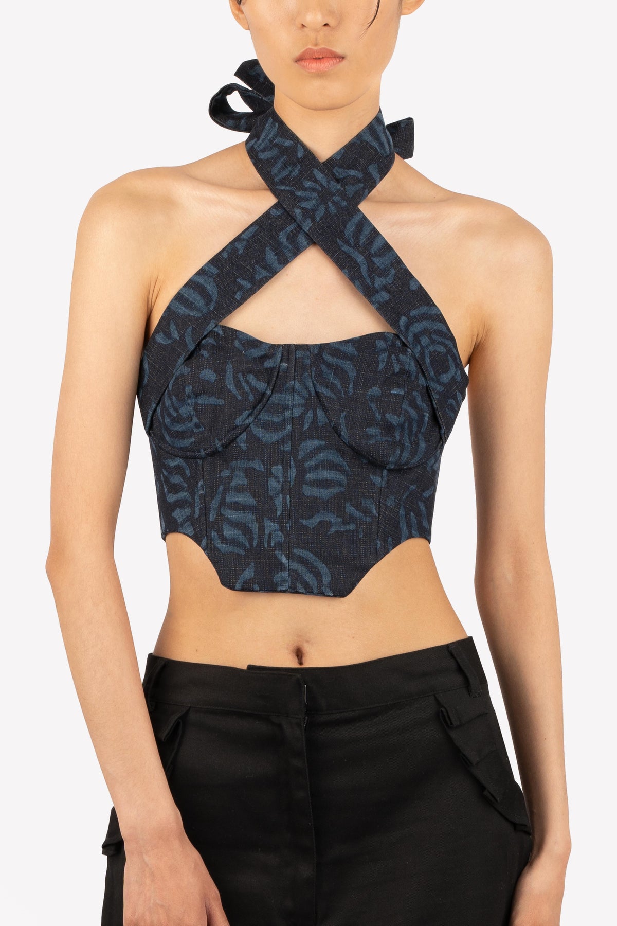 Grace upcycled curtain corset – additional view