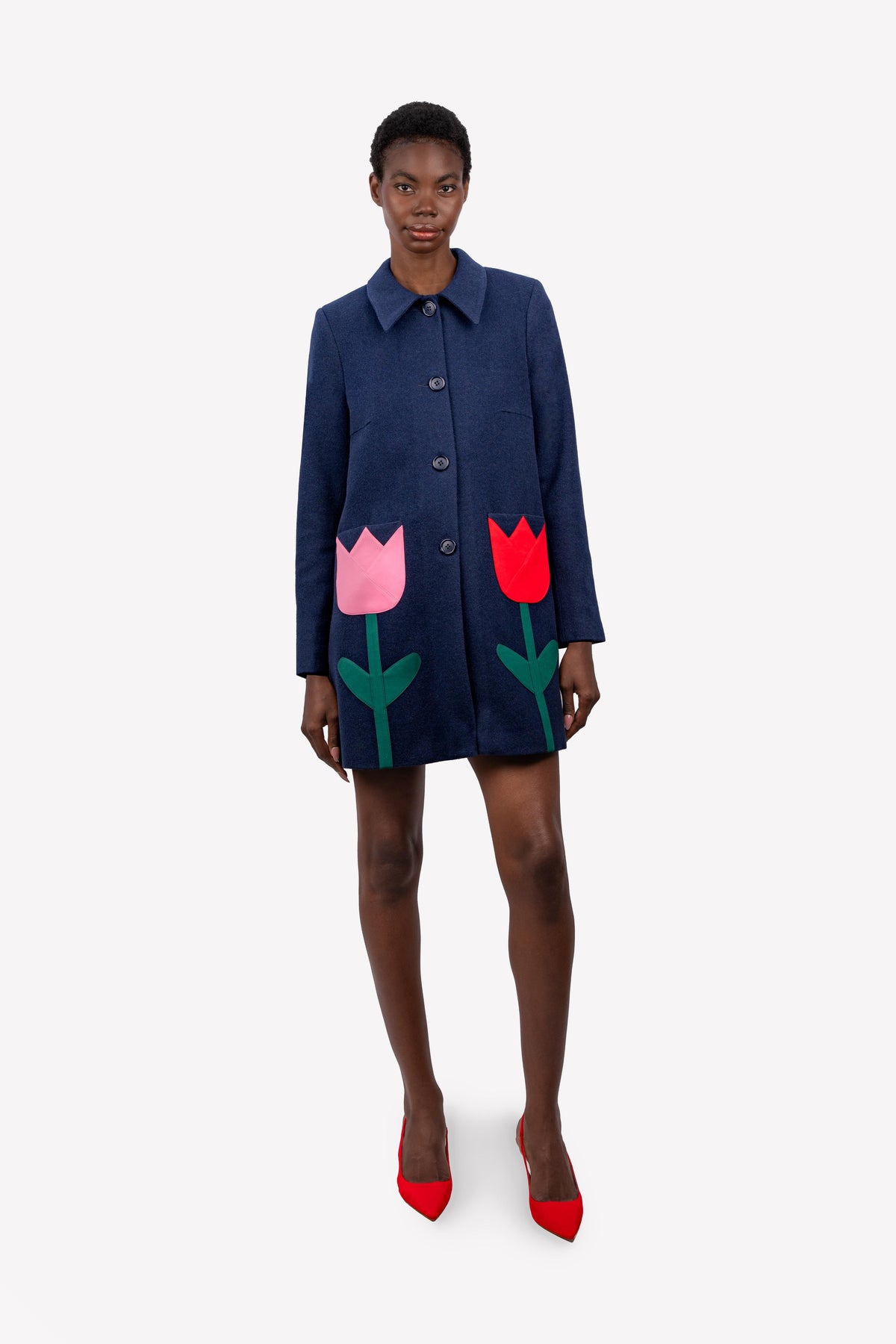 Manteau Maggie à poches tulipe – portée, vue de face