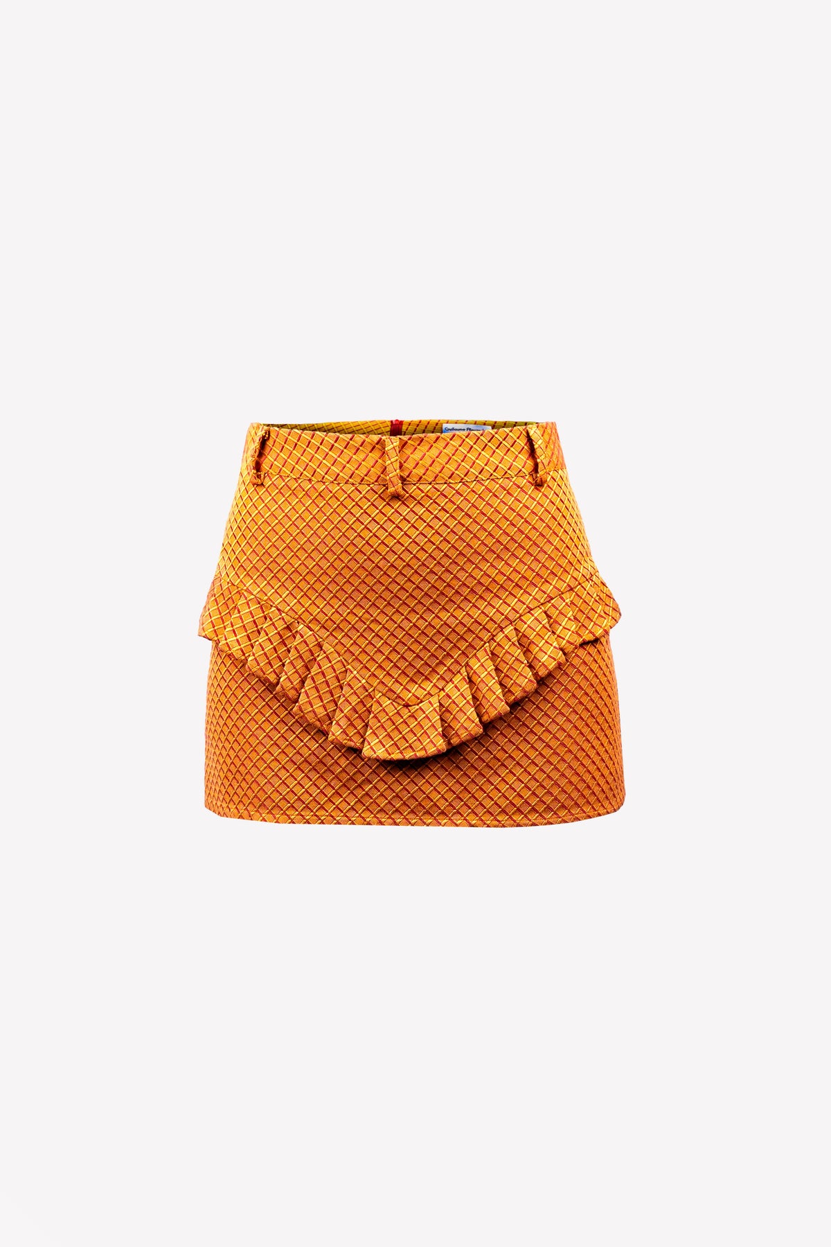 Karen pleated mini skirt in waffle fabric – back