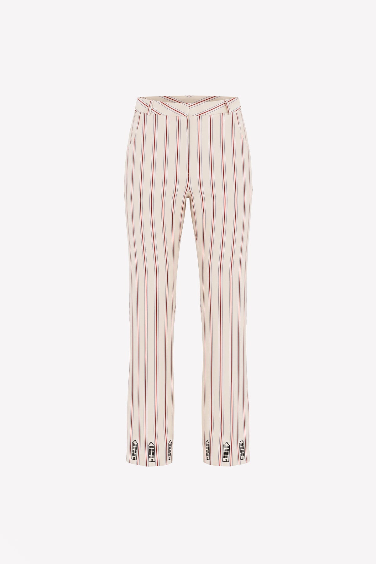 Pantalon rayé Emilie brodé Amsterdam – vue produit