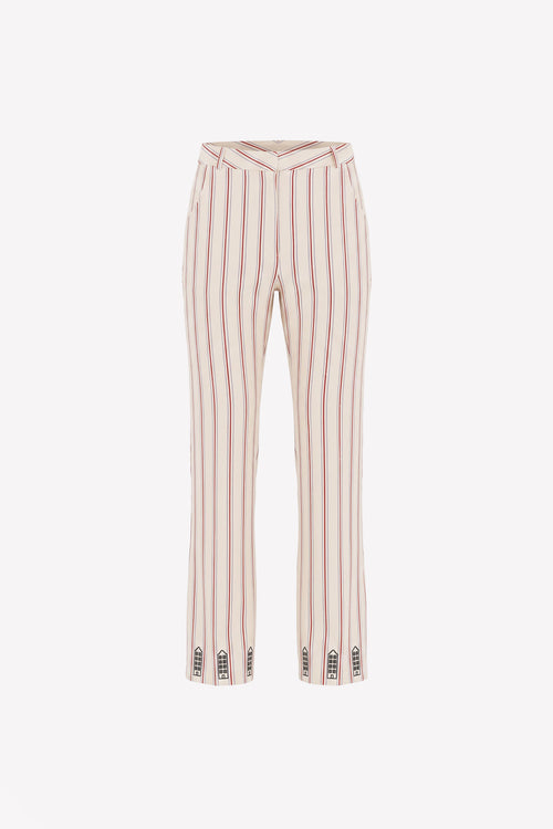 Pantalon rayé Emilie brodé Amsterdam – vue produit