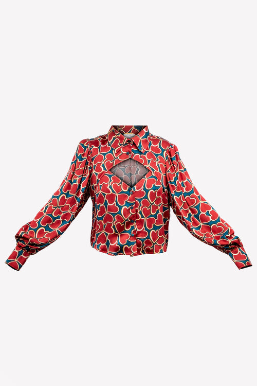 chemise florale décolleté losange mannequin invisible