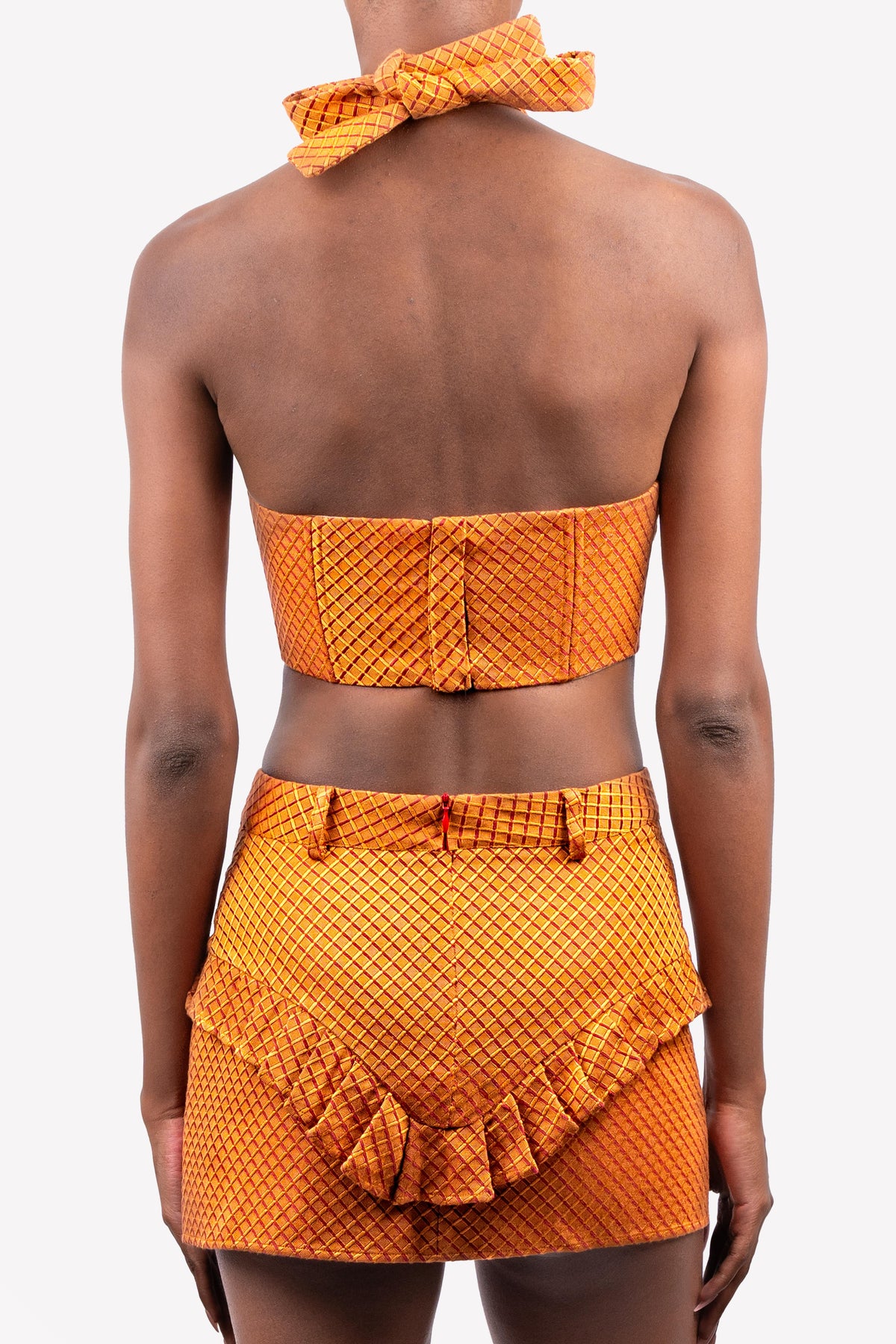 Grace printed waffle corset – close-up, back