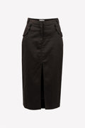 Jupe midi fendue noire Selena – vue produit