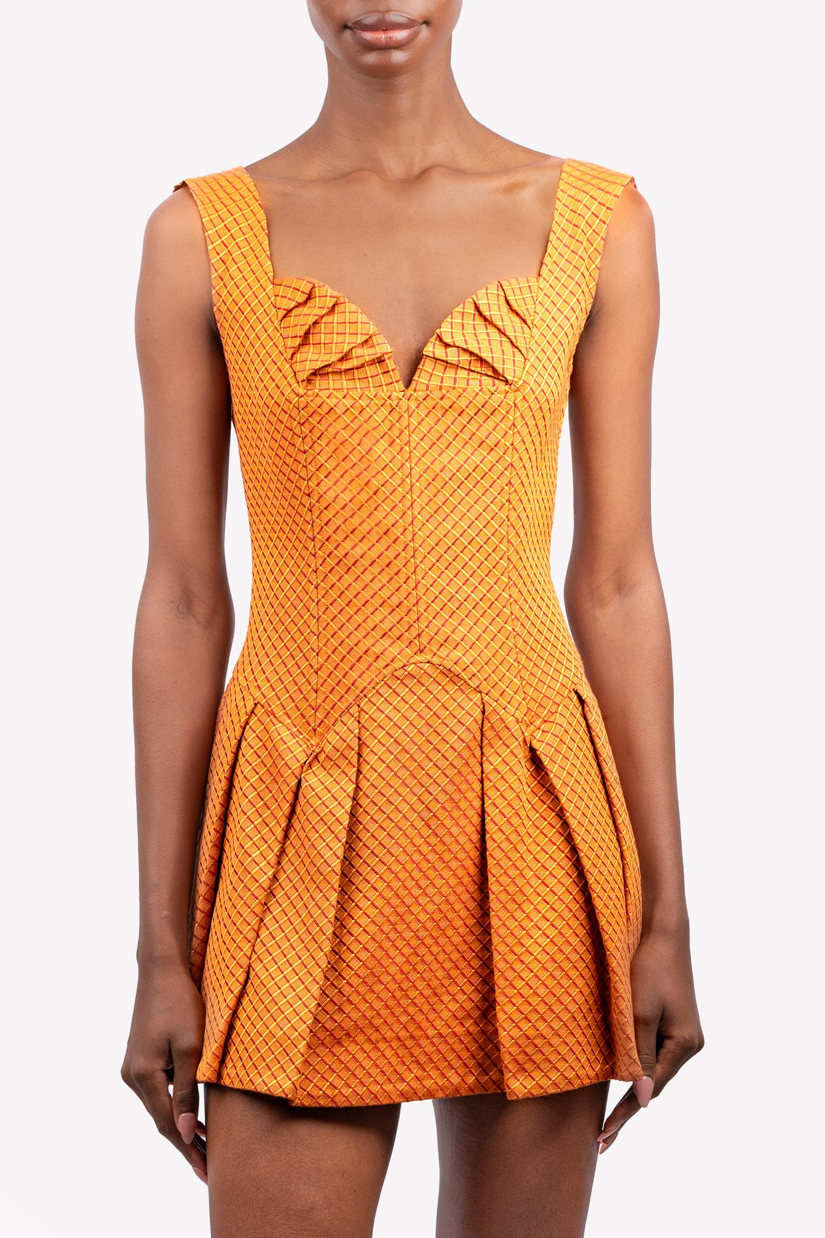Hannah upcycled curtain dress – close-up, front
