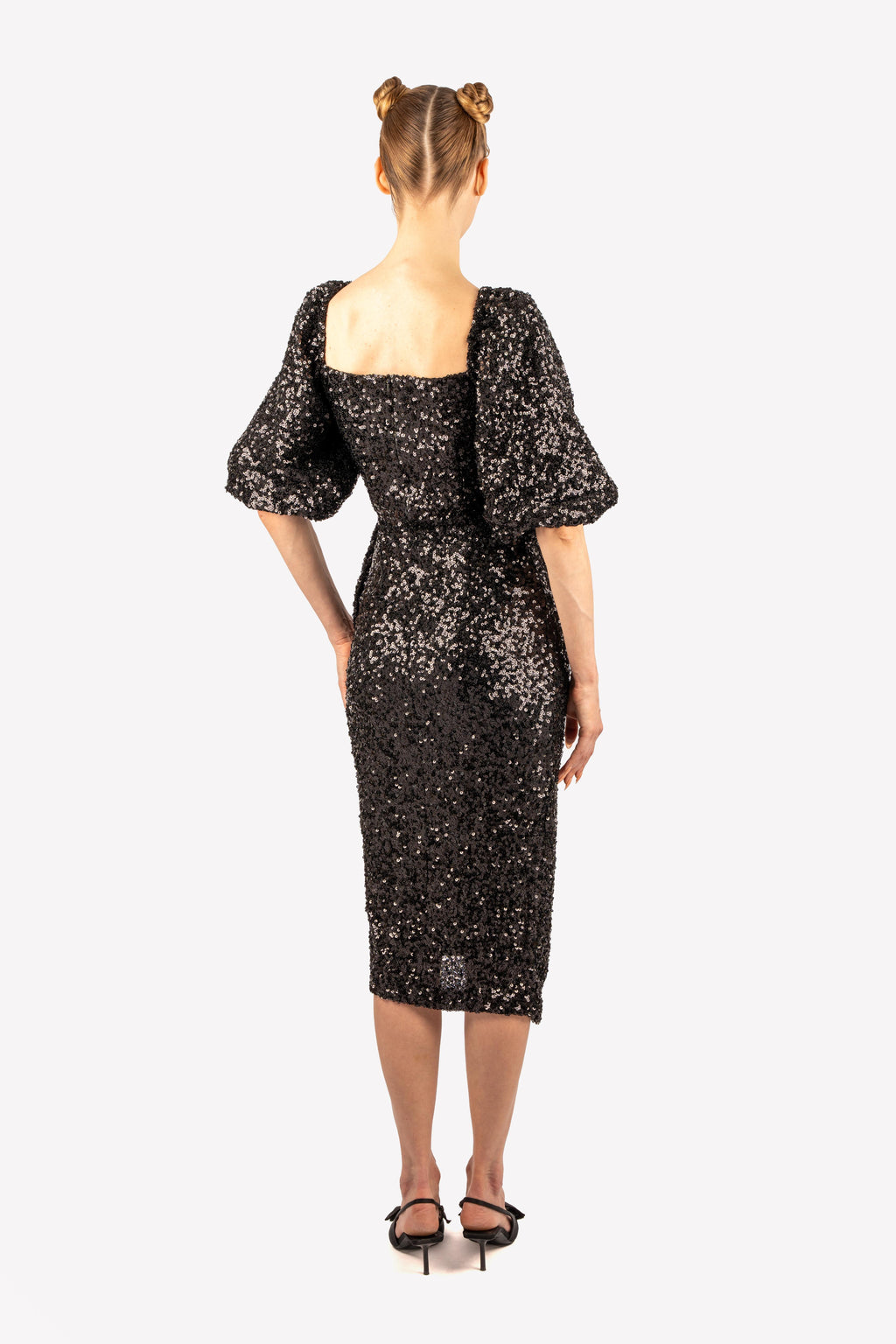 robe paillettes noir dos